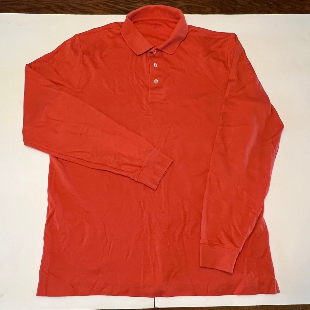 Lands End Long Sleeve Polo‎ Shirt mens Medium (2464)